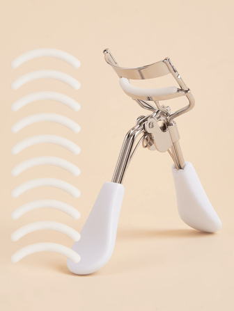 1pc Professional Eyelash Curler + 10pcs Replacement Silicone Pads, Long-Lasting, Makes Lashes Longer & Fuller - Easy To Use And Eye, Eyelash Curler, Easily Shapes Without Pinching, Professional Beauty Tool (White),Makeup,Cheap,Room Decor,Vanity,Travel,Bedroom,Makeup Accessories,Eyelash Curler,Cheap,Stocking Stuffers,Makeup,Makeup Tools,Cheap Stuff,Gifts,Gifts For Women,Christmas Gifts