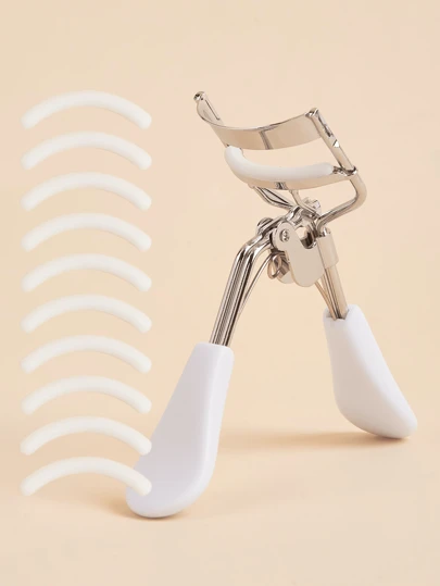1pc Professional Eyelash Curler + 10pcs Replacement Silicone Pads, Long-Lasting, Makes Lashes Longer & Fuller - Easy To Use And Eye, Eyelash Curler, Easily Shapes Without Pinching, Professional Beauty Tool (White),Makeup,Cheap,Room Decor,Vanity,Travel,Bedroom,Makeup Accessories,Eyelash Curler,Cheap,Stocking Stuffers,Makeup,Makeup Tools,Cheap Stuff,Gifts,Gifts For Women,Christmas Gifts