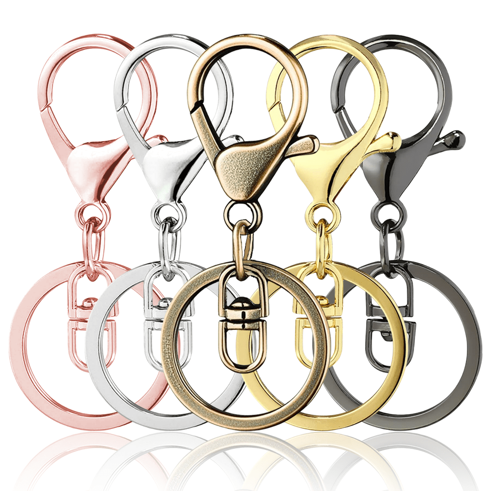 10pcs Lobster Claw Keychain, Metal Lobster Clasp Swivel Snap Hook, For DIY Craft Making