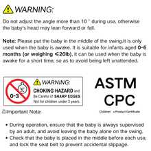Baby Swing,Portable Baby Swing,Baby Swing Indoor/Outdoor, Foldable, Adjustable, Timer, Baby Swing Suitable For 0-6 Months Baby, 6-20 Pounds Indoor/Outdoor Use Halloween Christmas - Hồng - Xem 7