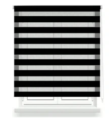 Kynley Màn cuốn hai lớp ngày và đêm, Màn cuốn cửa sổ 45-160x180cm, Dễ lắp đặt, cho cửa sổ và cửa ra vào, Trong mờ và Đục. - màu đen - Xem 1