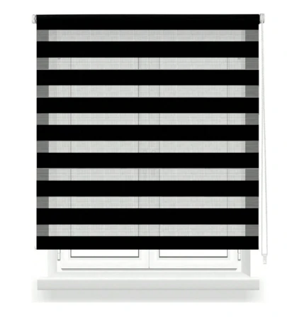 Kynley Estor Enrollable de Doble Capa Noche y Día, Persiana Enrrollable para Ventana 45-160x180cm, Fácil de Instalar, para Ventanas y Puertas, Translúcido y Opaco.