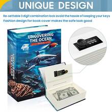 书盒式储蓄罐，适合3岁以上儿童，适合金融教育、有意义的生日礼物和家居装饰