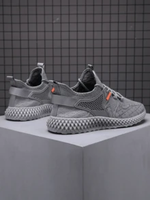 男士透气运动休闲鞋，百搭实用，四季皆宜 - 灰色 - 查看 3