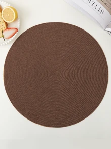 1pc/4pcs/6pcs 15-Inch Round Woven PP Placemat – Waterproof, Non-Slip, Heat Resistant Table Mat, Easy To Clean, Modern Design For Home Dining, Kitchen Decor, Holiday Parties, And Everyday Use (Multiple Colors Available)