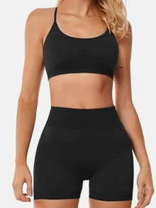 Women's Sports Suits Fitness Suits Women's Fitness Suits - Black - View 2