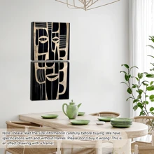 1 Stück großes Leinwandbild, modernes afrikanisches Maskendesign, modernes Wandkunstplakat, Schwarz & Weiß mit goldfarbenen Akzenten, mit oder ohne Rahmen, Heimdekoration für Wohnzimmer oder Schlafzimmer, Modedesign, Wanddekor für