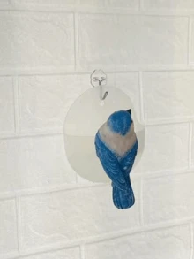 1pc Artificial Bird Wall Hanging Plant Pot, Suitable For Outdoor Garden Decor - Blue - View 4