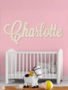 Letrero de Nombre de Madera Personalizado Letras de Madera 3D Decoración de Pared Fondo Boho Personalizado para Guardería Dormitorio de Niños Boda - Multicolor - Ver 5