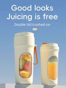 RAF 1pc 450ml Wireless Portable Blender Electric Juicer Machine, USB Rechargeable Mini Fruit Juicer Mixer With 12 Blades And Dual Cup