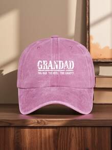 Grandad Vintage Washed Baseball Cap - Adjustable Unisex Trucker Hat With "The For Man The Myth The Legend" Print, Multiple Colors Available, Perfect For Outdoor Sports, Camping, Fishing, And Gifting