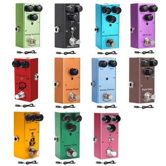Overdrive Distortion Classic Chorus Delay Electric Guitar Effects Pedal Mini Single Type DC 9V True Bypass Equipped With USB5V To 9V Boost Cable