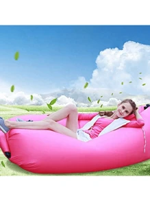 1pc, Recliner Air Slouchy Inflatable Sofa Bag, Portable Camping Sofa Mattress, Music Festival Recliner, Beach Essentials, Beach Accessories, Pool Float