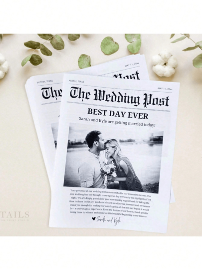 28x43CM Custom Wedding Newspaper Program, Wedding Newspaper Printing, Wedding Newspaper Program, Printed Wedding Program, Folded Wedding Program Single-Sided,Multi-Functional, Ornamental,Reusable,Exquisite,Stylish,High-Quality,Colorful,Modern,Custom,Personalized,Unique,Ideal Gifts For Him,Ideal Gifts For Her,Boyfriend,Dad,Girlfriend,Mom,Family,Friends,Tea Room,Home,Garden,Office,For Anniversaries,For Valentine's Day,For Mother's Day,For Birthdays,For Father's Day,For Graduation,For Weddings,For Housewarming,Wedding Essentials,Warm Ambience,Home & Living,Customized Posters