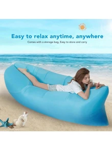 1pc, Recliner Air Slouchy Inflatable Sofa Bag, Portable Camping Sofa Mattress, Music Festival Recliner, Beach Essentials, Beach Accessories, Pool Float