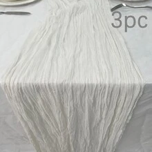 1 件/3 件/5 件/10 件波西米亚风格粗棉布桌布，鼠尾草绿色中性细纱桌旗，适合婚礼、新娘送礼会、生日、派对中心装饰