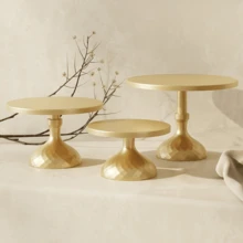 Iron Cake Stand Wedding Dessert Table Decoration Display Rack Set, Tall & Short Cake Tiers - Gold - View 3