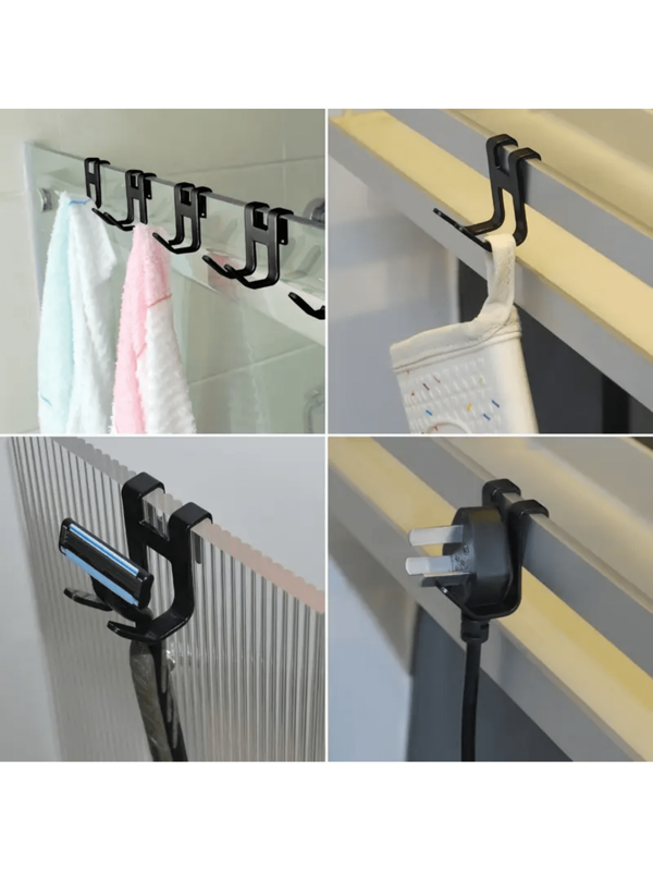 Fácil de instalar sin taladrar. Gancho para puerta de ducha - ahorro de espacio. Toallero de baño, percha de puerta de metal, multifuncional