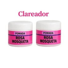 Kit com 2 Pomadas Clareadoras Rosa Mosqueta com Dolomita 30g | Clareamento de Manchas, Virilhas e Axilas