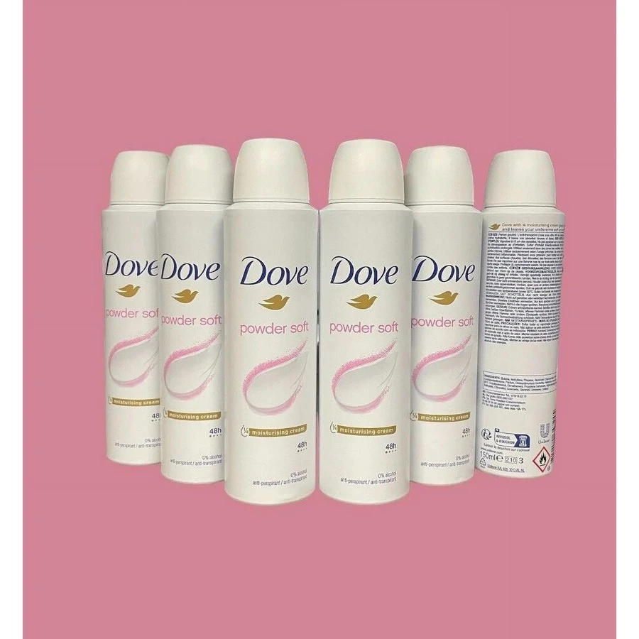 6 Pack Dove Deodorant Spray 150 Ml 5 Fl Oz Powder Soft - Bột mềm - Xem 1