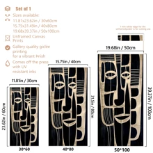 1 Stück großes Leinwandbild, modernes afrikanisches Maskendesign, modernes Wandkunstplakat, Schwarz & Weiß mit goldfarbenen Akzenten, mit oder ohne Rahmen, Heimdekoration für Wohnzimmer oder Schlafzimmer, Modedesign, Wanddekor für