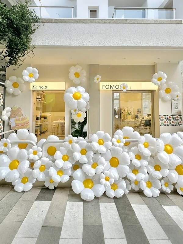 20 piezas de globos de aluminio con diseño de girasol y margarita blanca, decoraciones para cumpleaños, bodas, aniversarios, propuestas, San Valentín, para uso en interiores y exteriores