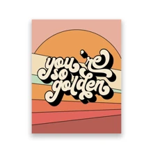 1 pezzo Stampa in oro su tela con testo delle canzoni "You're So Golden" dell'artista pop Harry, opera d'arte da parete per decorazione della casa e della stanza, disponibile opzionalmente con cornice