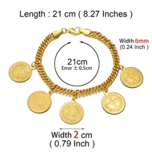 1pc Turkish Coin Bracelet For Women Men Turkey's Ancient Coins Banglet Turk Jewelry Gold And Silver Color