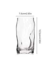 1 pieza Taza de vidrio asimétrica con giro, cristalería elegante y delicada para bebidas frías, cócteles, café, leche, café con hielo americano, taza de jugo de verano, taza para bebidas frías, copas para bar, cenas y restaurantes, adecuada para el hogar, la cocina, el comedor, celebraciones de cumpleaños y reuniones