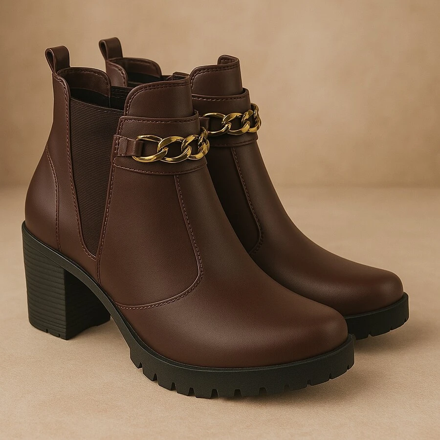 Women Ankle Boots & Booties - Coffee Brown - View 1