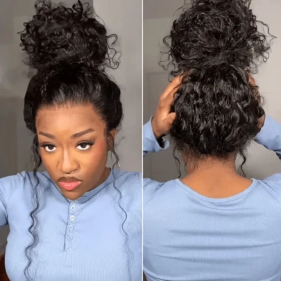 HJ WEAVE BEAUTY Peluca de cabello humano con encaje frontal 360, 13x6, ondas profundas, con rizo natural brasileño, para mujer, 360, 5x7, para llevar y usar, línea de cabello prearrancada con cabello de bebé, 180 % de densidad.
