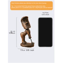 Decoración de la estatua de Moai - Decoración de piedra gorda de la Isla de Pascua, adecuada para accesorios de habitación, escultura antigua de escritorio - Multicolor - Ver 5