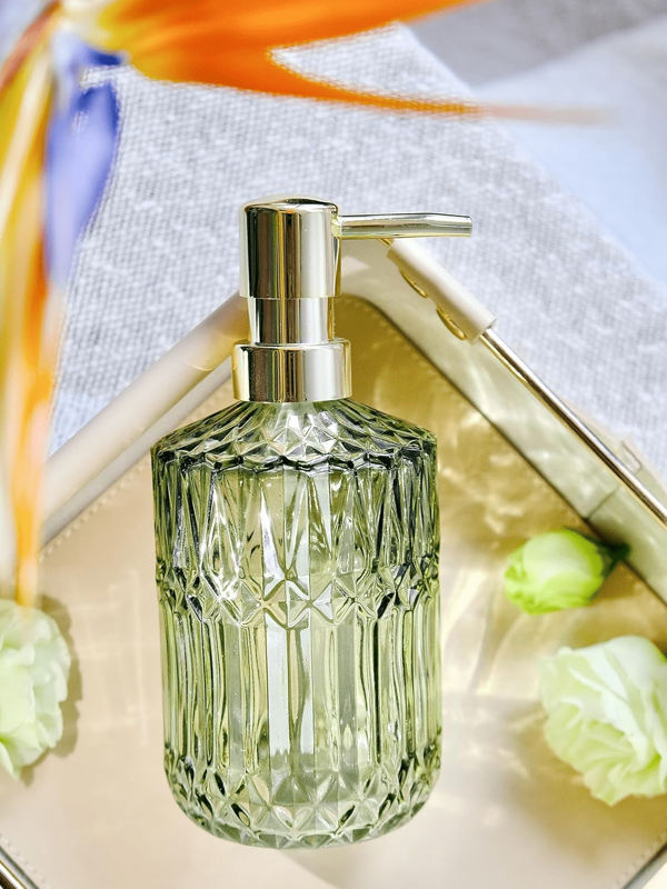 1pc Glass Refill Bottle, Suitable For Bathroom & Kitchen Hand Wash, Shampoo, Body Wash, Detergent Refill Back To School