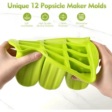 2025 New Popsicle Ice Maker Molds, Summer Hot Ice Maker Tray, Ice Cream Tools With Wooden Stick Silicone Popsicle Molds. Custom Mini Silicone Ice Cream Popsicle Molds, 12 Pieces Silicone Frozen Popsicle Maker Mold Set With Popsicle Sticks And Cleaning Brush, Easy Release Ice Cream Molds