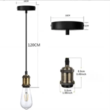 2pcs Vintage Lamp Base & Lamp Holder, Personalized Industrial Style E27 Lamp Base, Aluminum Lamp Holder, Wooden Lamp Holder With Wire, Pendant Light Metal Base