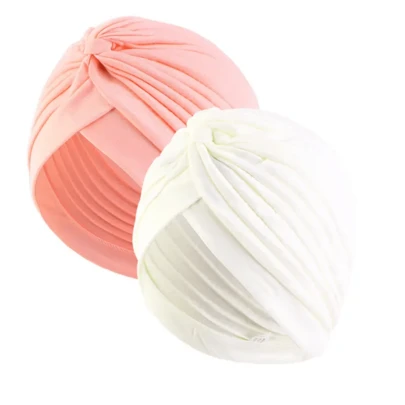 ZTZI 2 Packs Simple Polyester Knitted Turban Hats - Elastic Knot Cap, Solid Color, Comfortable Headband For Women And Men