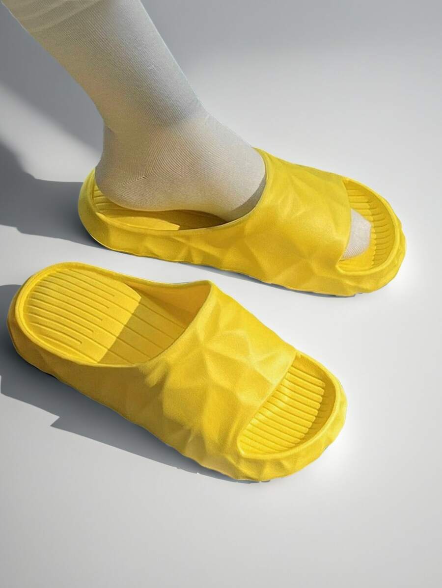 Chinelos de Verão para Mulheres, de Cor Sólida, Simples, Antiderrapantes para Banheiro, com Sola Macia, Confortáveis, Casual, Chatos, para Casa