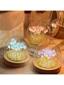 DIY Tulip Nightlight - Romantic Floral Design, Suitable For Valentine's Day Gift/Desktop Decor/Home Decor/Bedroom Decor/Romantic Ambiance/Birthday Gift, A Romantic Fairy Light! (DIY Assembly To Your Liking)