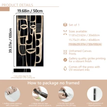 1 Stück großes Leinwandbild, modernes afrikanisches Maskendesign, modernes Wandkunstplakat, Schwarz & Weiß mit goldfarbenen Akzenten, mit oder ohne Rahmen, Heimdekoration für Wohnzimmer oder Schlafzimmer, Modedesign, Wanddekor für