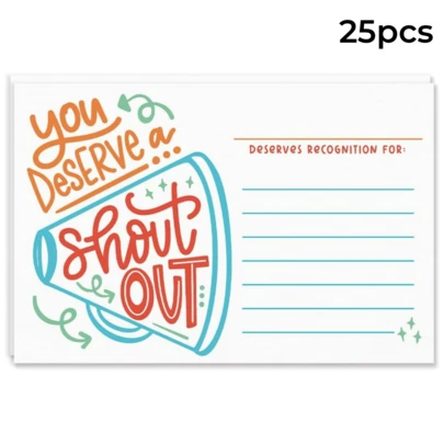 [25pcs Positive Recognition Cards] 25pcs Positive Shout Out Cards, Appreciation & Recognition Reward Cards, Perfect For School Or Work Bulletin Board, For Teachers, Students, Employees, Office Staff