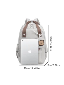 1pc Customizable Personalized Name Nylon Zipper Closure Backpack, New Niche Large Capacity Student Backpack, Boys And Girls High-End Schoolbag Casual Bag, Perfect Gift For Friends, Suitable For Outdoor Gatherings And Daily Use, Multi-Functional, Ornamental, Letter, Stylish, Modern, Colorful, Cute, Adorable, Casual, Custom, Personalised, Unique, Customized, Ideal Gifts For Him, Ideal Gifts For Her - Backpack - View 8