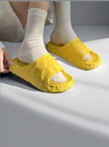 Chinelos de Verão para Mulheres, de Cor Sólida, Simples, Antiderrapantes para Banheiro, com Sola Macia, Confortáveis, Casual, Chatos, para Casa