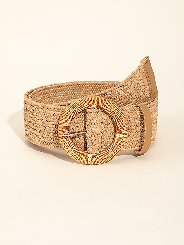 Cinturón bohemio de paja tejida, ajustable y versátil para pantalones de cintura alta, vestidos, jeans, ceñidor de cintura, reductor de cintura, accesorio de moda para vacaciones de verano en la playa, escuela