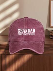 Grandad Vintage Washed Baseball Cap - Adjustable Unisex Trucker Hat With "The For Man The Myth The Legend" Print, Multiple Colors Available, Perfect For Outdoor Sports, Camping, Fishing, And Gifting