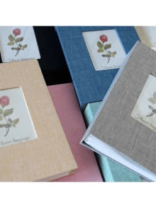 1 Linen Photo Album - Premium Display Window With Acid-Free Pages, Holds 26 Inner Pages 100 Photos 4x6/5x7/8*10 Photos - Perfect For Family Memories, Wedding Keepsakes, Anniversary Gifts - Scrapbook Albums - Memory Books - Photo Storage - Gift Albums - Home Decor Essentials - Multicolor - View 3
