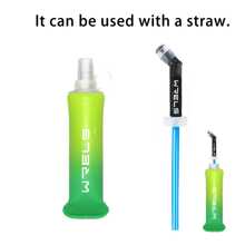 WRELS 1pc 150/250ml/500ml Gradient-Colored, Stylish, Portable, Foldable And Lightweight Soft Water Bottle For Running Hiking Cycling