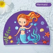 1pc Vibrant Cartoon Swim Cap For Youngsters - Stretchy, Ear-Protecting Fabric In Mixed Colors With Unicorns, Sharks, And More - Perfect For Pool Activities & Bath Time - Multicolor - View 11