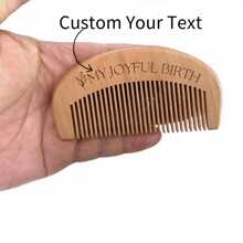 1pc Elegant Wooden Hair Comb, Personalized Name,Perfect Gift & Fashion Accessory,Custom Labor Comb ,Birth Comb