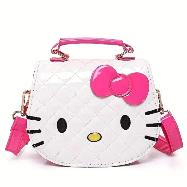 Sanrio 1 x Borsa a tracolla Kitty di Sanrio - Borsa a spalla trapuntata carina e casual con tracolla regolabile, leggera, chiusura magnetica - Ottima per i pendolari quotidiani e come regalo per compleanni - Disponibili più colori di borse a tracolla