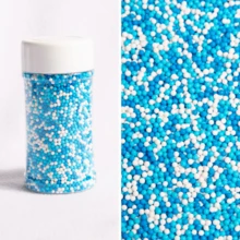 85g/3oz 蛋糕装饰用糖粒，2mm 圆形珍珠，用于冰淇淋、纸杯蛋糕、烘焙、饼干、蛋糕配料，适用于独立日婚礼派对、生日派对、圣诞派对甜点装饰